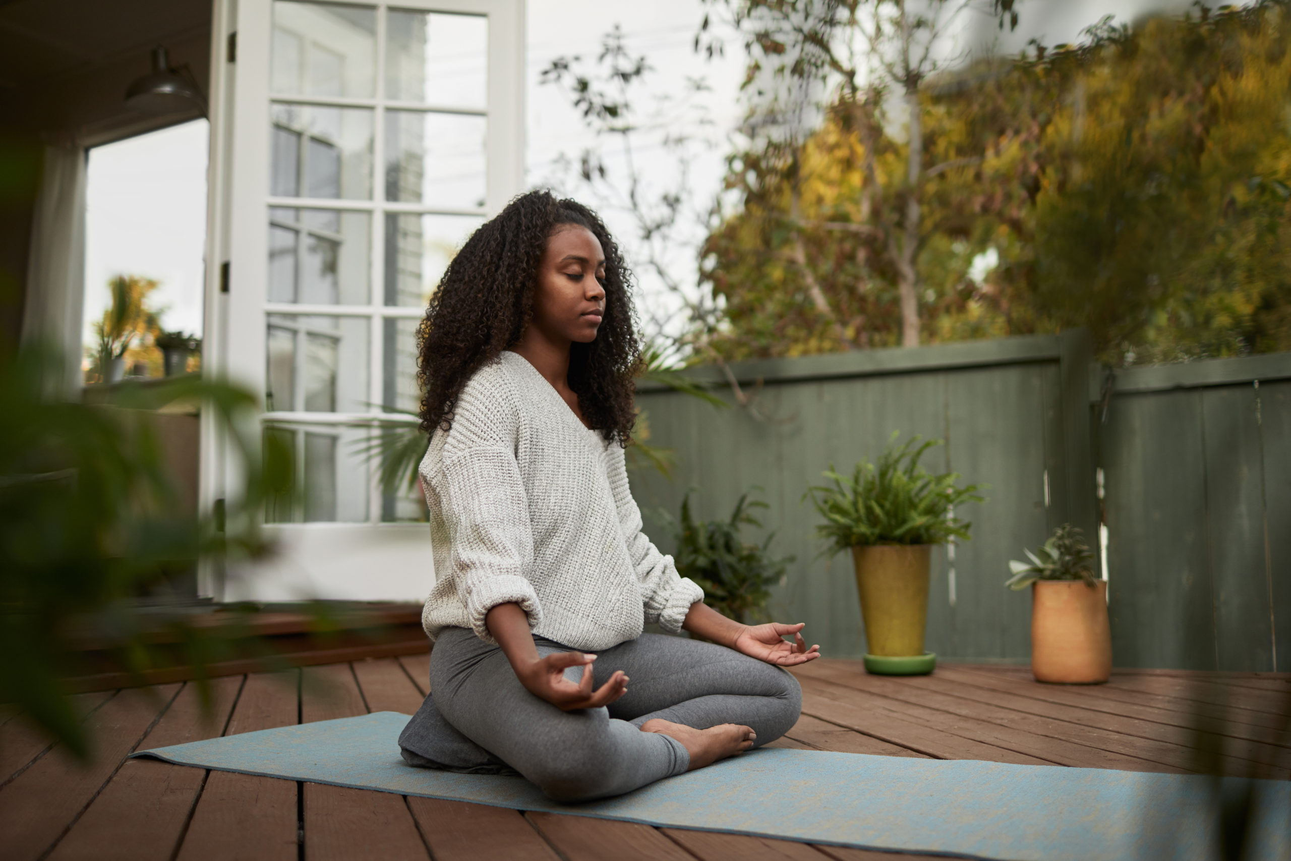 Woman meditating